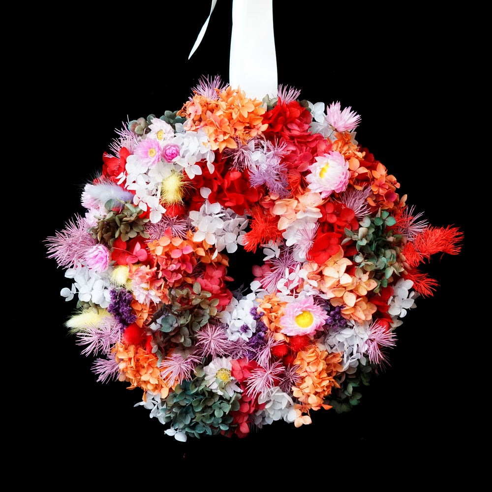 Bright Christmas wreath Sydney dried flowers